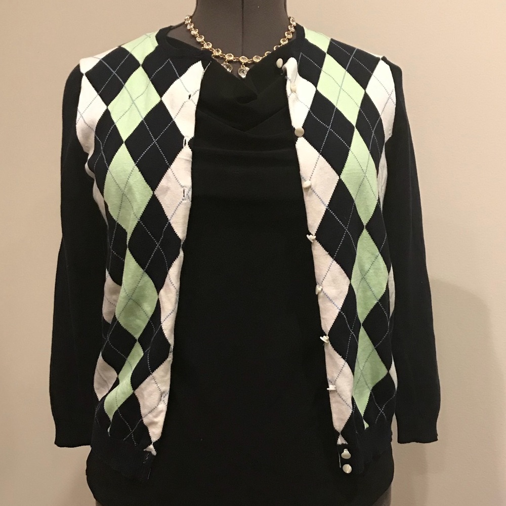 J Crew argyle cardigan